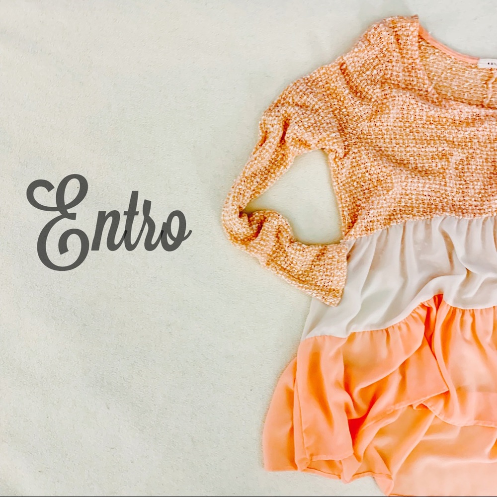 ENTRO | Pink long sleeve with tiered bottom